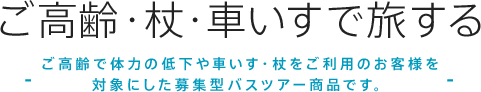 ご高齢・杖・車いすで旅する