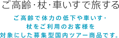 ご高齢・杖・車いすで旅する