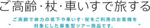 ご高齢・杖・車いすで旅する
