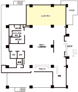↑GOTO TSUBAKI HOTEL 1階見取り図